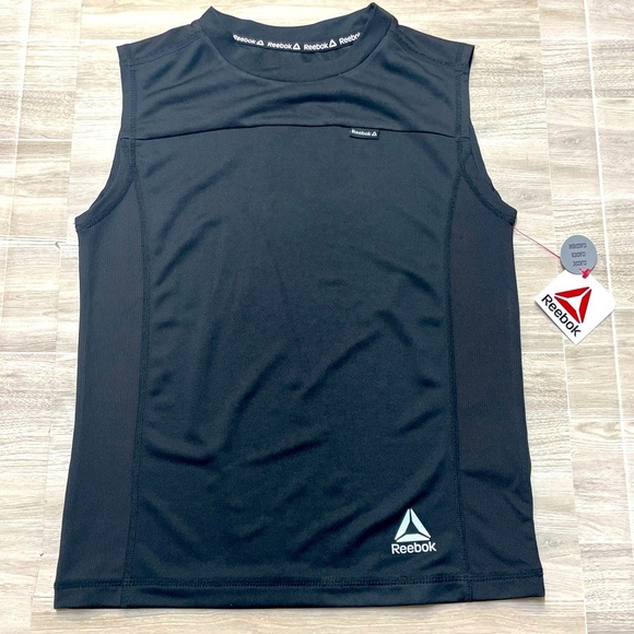 Reebok Boy’s Tank Top Athletic Muscle Top Shirt Black Size 4/5 XS Extra S NEW - Picture 1 of 7